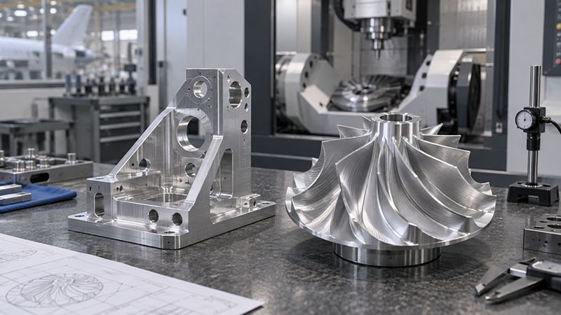 3+2 and simultaneous 5-axis CNC machined aerospace components