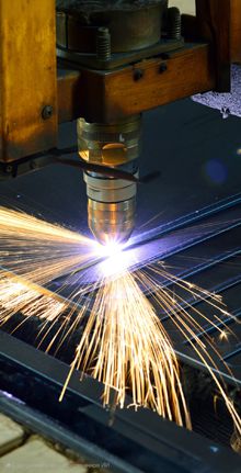 Laser cutting close up