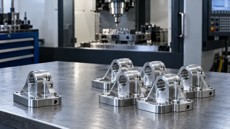 Precision CNC-machined aluminum prototype and production components in a modern manufacturing workshop.